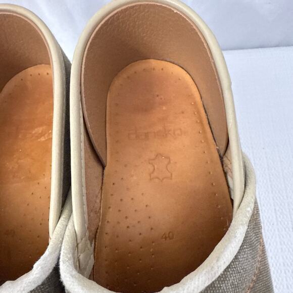 Dansko Clogs Womens Size 10 Olive Canvas Studded Slip On Boho EU 40 - Picture 5 of 10